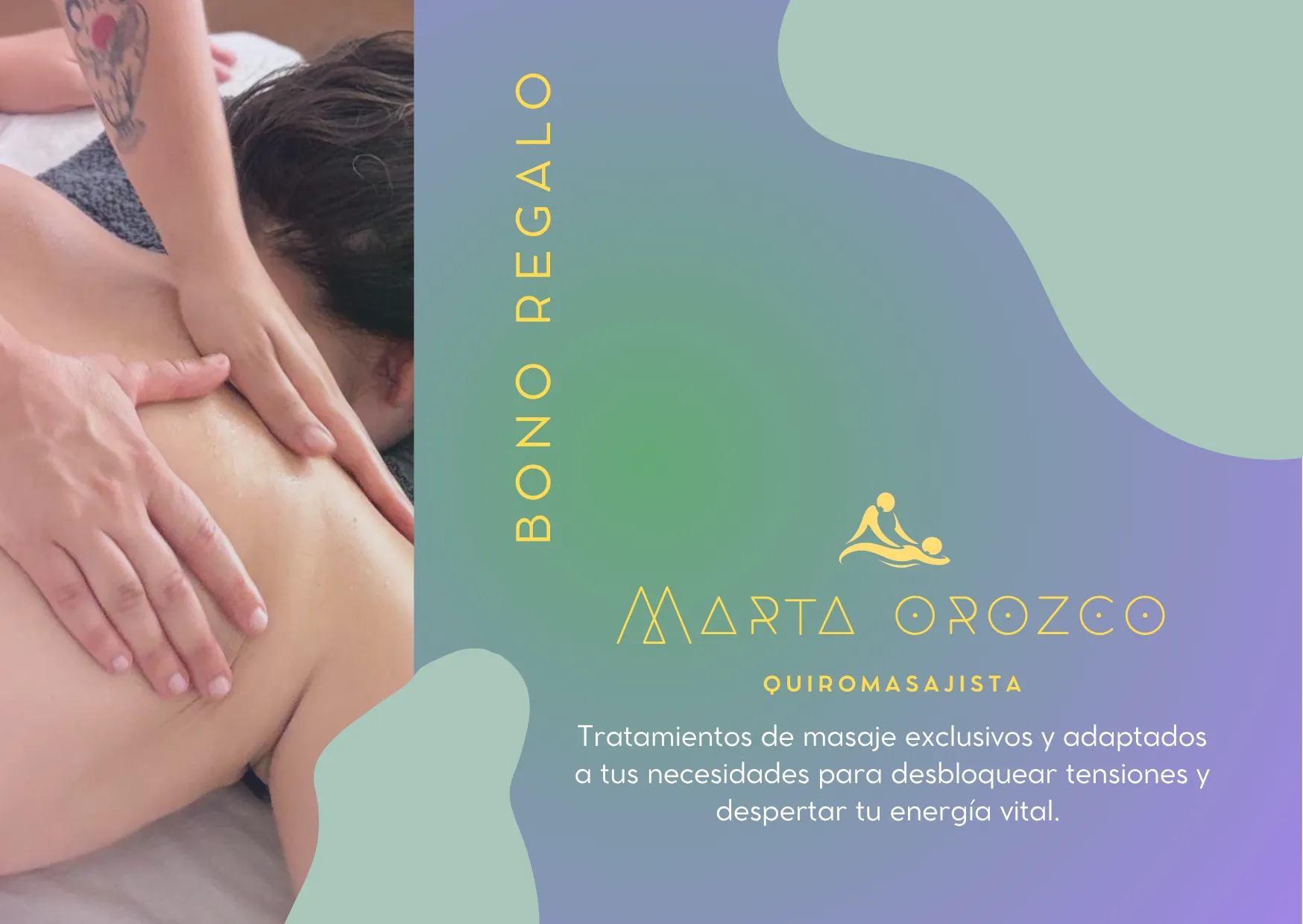 Anverso de la tarjeta regalo Marta Orozco